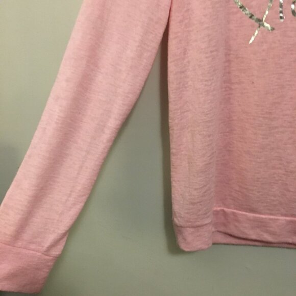 Victoria's Secret Baby Pink Word Art Long Sleeve Knit Tee - Picture 5 of 16